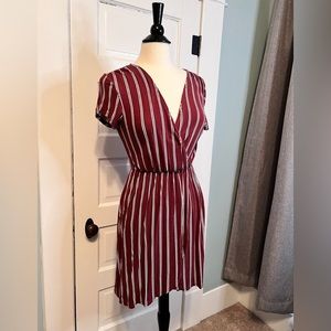 As U Wish, Short Sleeve V-Neck Mini Dress, Medium